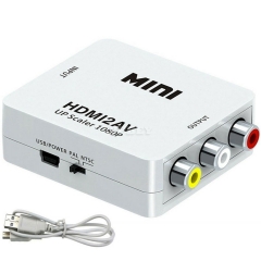 1080p HDMI to AV Video Converter Box Interface HDMI2AV RCA AV HDMI CVBS to HDMI Adapter for HDTV TV PC DVD Projector