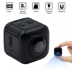 Mini 1080P Portable Small Safety Camera with Night Vision/Sport Detection for Home Car Drone Office Outdoor  black