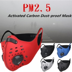 Unisex Activated Carbon Dust - proof Sports Healthy Mask Riding Sports Mask  red_One size