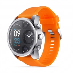 Sport Smart Watch Stainless Steel Fitness Activity Tracker IP68 Waterproof Smartwatch Silver&Orange