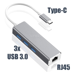 4in1 Card Reader Type-C 3x USB 3.0 Port Ethernet RJ45 Lan Female for Macbook Air Pro Laptop Computer Hub Cable Adapter Gigabit